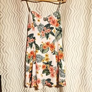Guess Women's Tropical-Print Fit & Flare Dress sz 16